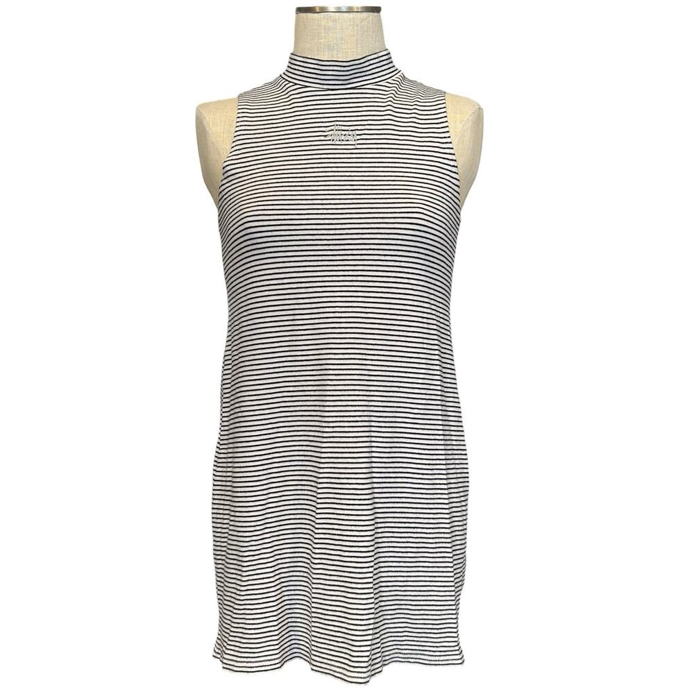 Stussy Stripe Mock Neck Mini Dress GUC S